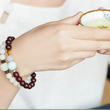 Natural white jade Bodhi bracelets beads bracelets women's simple Bodhi bracelets transfer beads - Heritage cosmetics and beauty care