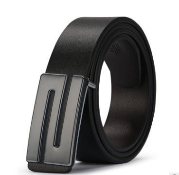 The young man's belt buckle belt smooth leather belts PU Korean tide students leisure plate buckle - Heritage cosmetics and beauty care