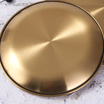 Retro Metal Round Tray Stainless Steel Snack Fruit Tray Jewelry Storage Tray European Style Dinner Plates - Heritage cosmetics and beauty care