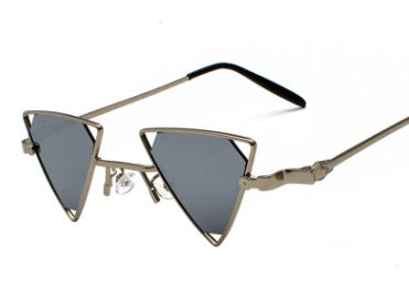 new sunglasses punk wind triangle hollow sunglasses glasses Europe and the United States personality metal sunglasses - Heritage cosmetics and beauty care