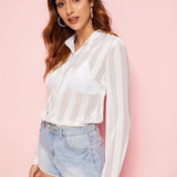 See-through tops striped shirts for sun protection Heritage cosmetics and beauty care