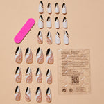 Golden Ripples Almond-shaped French Edge Nail Sticker - Heritage cosmetics and beauty care