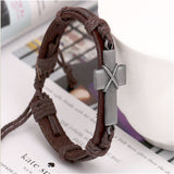 Brown Leather Cross Bracelets - Heritage cosmetics and beauty care