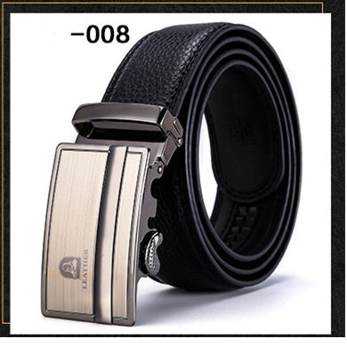 Two-layer leather belt business men's smooth automatic buckle leather belt - Heritage cosmetics and beauty care