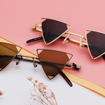 new sunglasses punk wind triangle hollow sunglasses glasses Europe and the United States personality metal sunglasses - Heritage cosmetics and beauty care