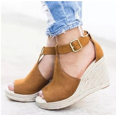 Straw wedge sandals - Heritage cosmetics and beauty care