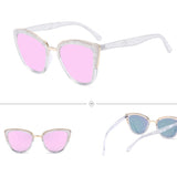 Female sunglasses, cat eyes, dazzling color, gold plastic mixed sunglasses - Heritage cosmetics and beauty care