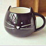 The ceramic mark cup creative cute simple couple to a cup of milk coffee cup black and white cat