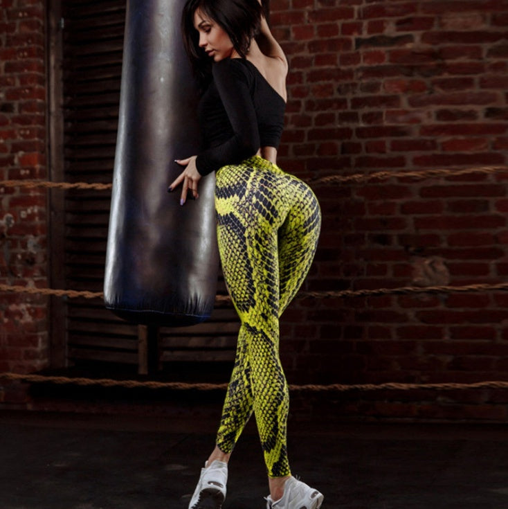 Women Snake Printed Leggings Women Push Up Fitness Sweatpants - Heritage cosmetics and beauty care