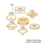 Retro Elephant Hollow Ring 7-piece Set Creative - Heritage cosmetics and beauty care