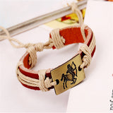 12 Constellation Alloy Bracelet Fashion Men’s And Women’s Bracelets Couple Bracelets Leather Bracelets