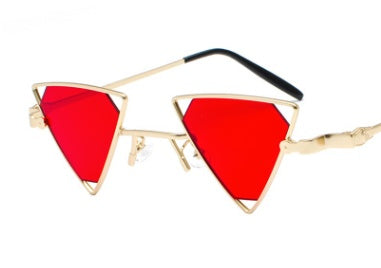 new sunglasses punk wind triangle hollow sunglasses glasses Europe and the United States personality metal sunglasses - Heritage cosmetics and beauty care