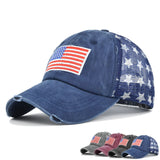 American Flag Embroidered Mesh Cap Embroidered Baseball Hat - Heritage cosmetics and beauty care