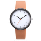 Women Watch Gray Contrast Leather Quartz Watch Women Watches Lovers Unisex Casual Ladies Wrist Watch Clock Relogio Feminino - Heritage cosmetics and beauty care