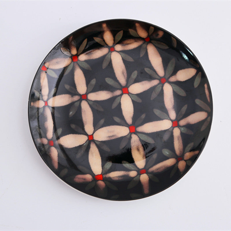 Floral round ceramic dinner plate - Heritage cosmetics and beauty care