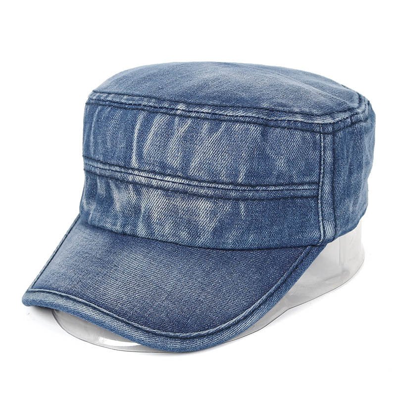 Men's And Women's Old Washed Denim Flat Hats - Heritage cosmetics and beauty care