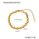 Simple Ball Bracelet Necklace Copper Material Gold Plated Color Retaining Fashion High Texture Luxury Ornament - Heritage cosmetics and beauty care