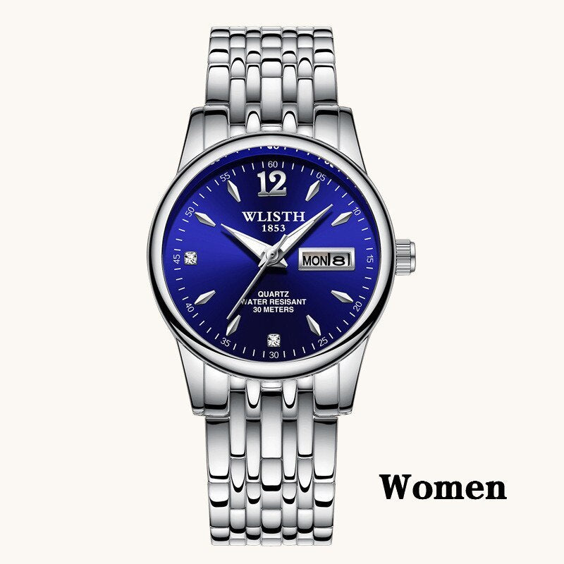 Women Dress Watch Rose Gold Stainless Steel WLISTH Brand Fashion Ladies Wristwatch Week Date Quartz Clock Female Luxury Watches - Heritage cosmetics and beauty care