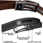 TV Belt Men's Comfort Click Fake Pin Buckle Men's Leather Belt - Heritage cosmetics and beauty care