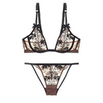 Slim embroidered mesh bra set - Heritage cosmetics and beauty care