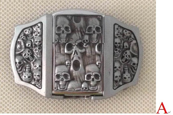 3D ghost head lighter belt buckle European and American fashion belt buckle - Heritage cosmetics and beauty care