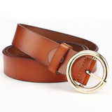 Women's belt female wide leather casual wild student belt fashion round pin buckle with jeans belt - Heritage cosmetics and beauty care