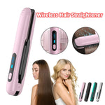 Wireless Hair Straightener Flat Iron Mini 2 IN 1 Roller USB 5000mAh Max 200 Degree Portable Cordless Curler 4 Levels Dry And Wet Uses - Heritage cosmetics and beauty care