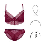 Fashion Transparent Women Bra And Panties Set Embroidery Lingerie Plus - Heritage cosmetics and beauty care