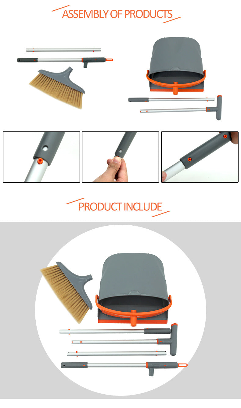 East New Fashion Luxury Broom Dustpan Combination Set Foldable Cleaning Tools House Helper - Heritage cosmetics and beauty care