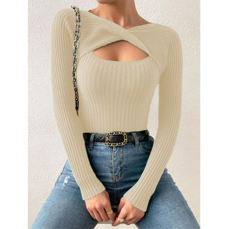 European And American Irregular Hollow Pullover Sweater - Heritage cosmetics and beauty care