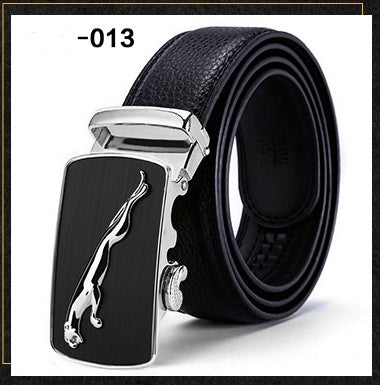 Two-layer leather belt business men's smooth automatic buckle leather belt - Heritage cosmetics and beauty care