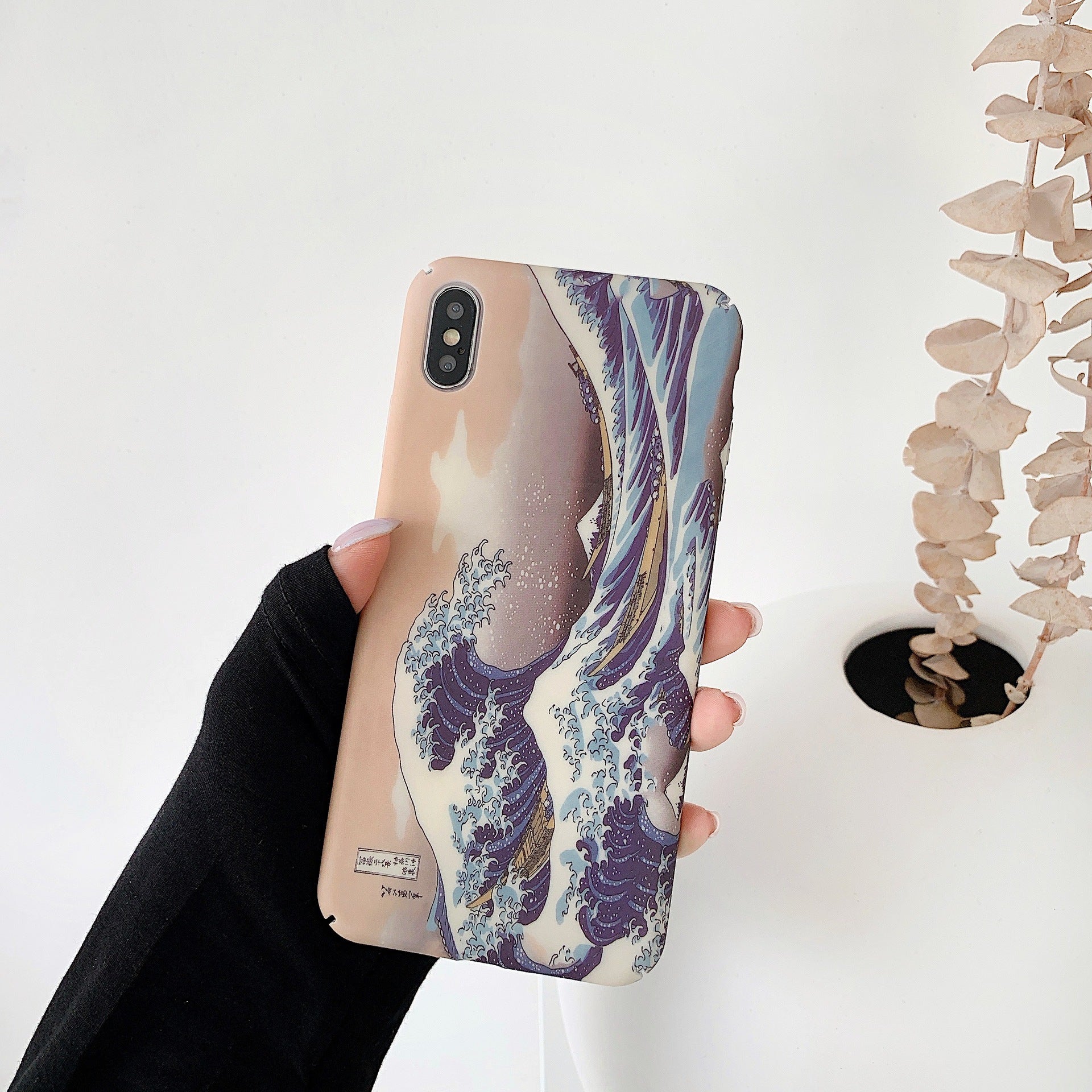 Art oil painting ocean wave mobile phone case Heritage cosmetics and beauty care