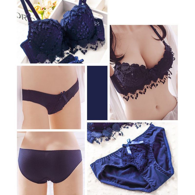 Sexy lace gathered bra set - Heritage cosmetics and beauty care