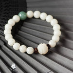 Natural white jade Bodhi bracelets beads bracelets women's simple Bodhi bracelets transfer beads - Heritage cosmetics and beauty care