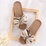 Summer slippers female bow flat linen slippers - Heritage cosmetics and beauty care