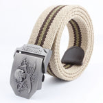 Casual And Versatile Double Knife Skull Canvas Belt - Heritage cosmetics and beauty care