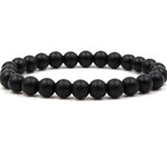 Classic Black Matte Green Malachite Bracelets Suitable Women Men Elastic Strand Jewelry - Heritage cosmetics and beauty care