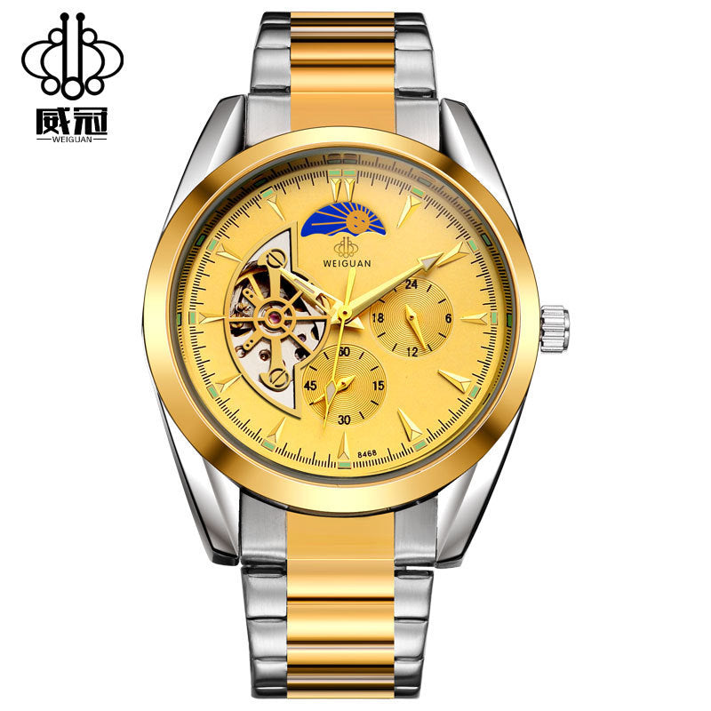 Wei Guan full automatic machinery, fashion moon alternate function watches, leisure men's waterproof automatic mechanical watches - Heritage cosmetics and beauty care