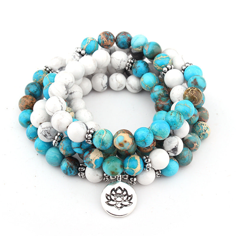 108 Natural White Turquoise Bracelets - Heritage cosmetics and beauty care