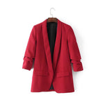 Buttonless pleated sleeve blazer - Heritage cosmetics and beauty care