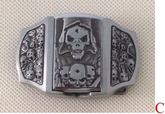 3D ghost head lighter belt buckle European and American fashion belt buckle - Heritage cosmetics and beauty care