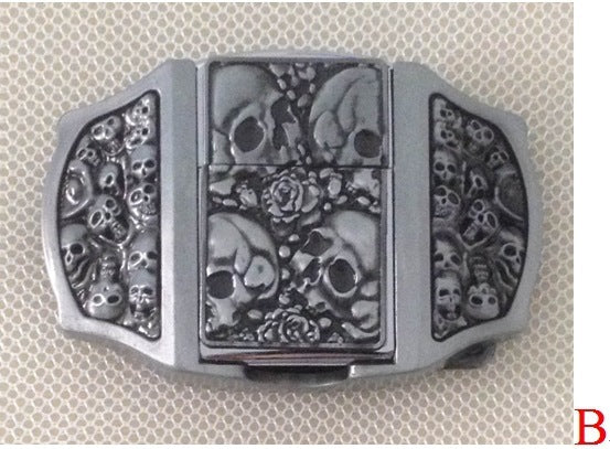 3D ghost head lighter belt buckle European and American fashion belt buckle - Heritage cosmetics and beauty care