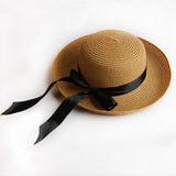 Season Straw Hats, Women's Pastoral  Bowknot Curly Straw Hat, Big Brim Hat - Heritage cosmetics and beauty care