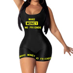 Women Casual Sports Jumpsuit Summer Sleeveless Vest Letter Print Bodysuits Sexy Fitness Fashion Rompers One Piece Outfits - Heritage cosmetics and beauty care