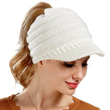 Women Ponytail Beanies Autumn Winter Hats Female Soft Knitting Caps Warm Ladies Skullies - Heritage cosmetics and beauty care