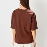 Women's cotton t-shirts brown Printed top Heritage cosmetics and beauty care