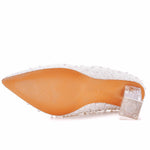 7cm Crystal Clear Chunky Heels - Heritage cosmetics and beauty care