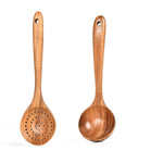 Teak Natural Wood Tableware Spoon Ladle Turner Rice Colander Soup Skimmer Cooking Tool Sets Spoon Scoop Kitchen Tools Gadgets - Heritage cosmetics and beauty care