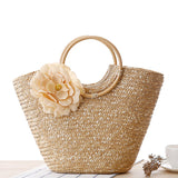 Straw bag beach bag handbag - Heritage cosmetics and beauty care