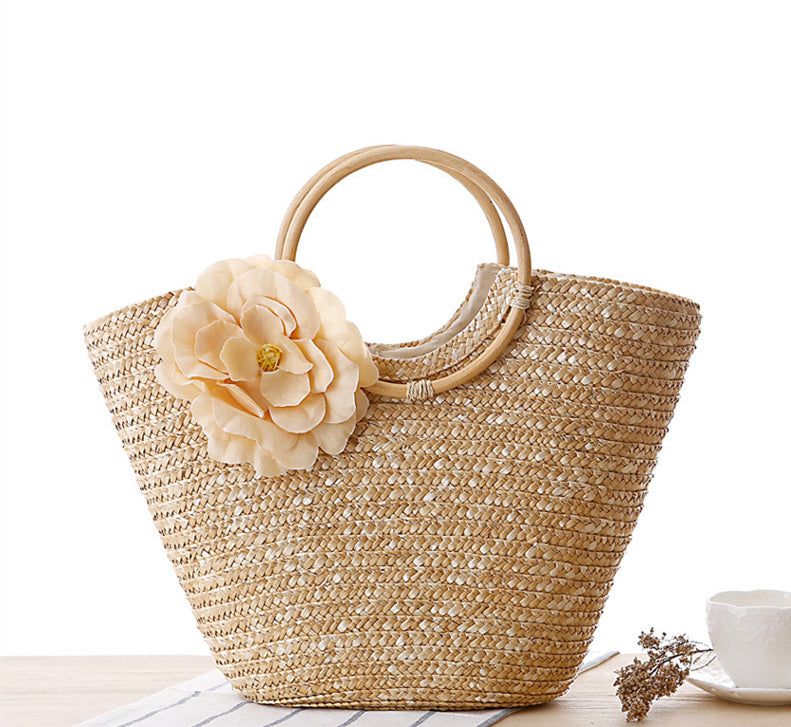 Straw bag beach bag handbag - Heritage cosmetics and beauty care